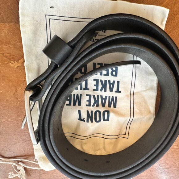 Blue Delta 53" Black Belt with Solid Brass Buckle – Men belt with bag - Picture 3 of 6